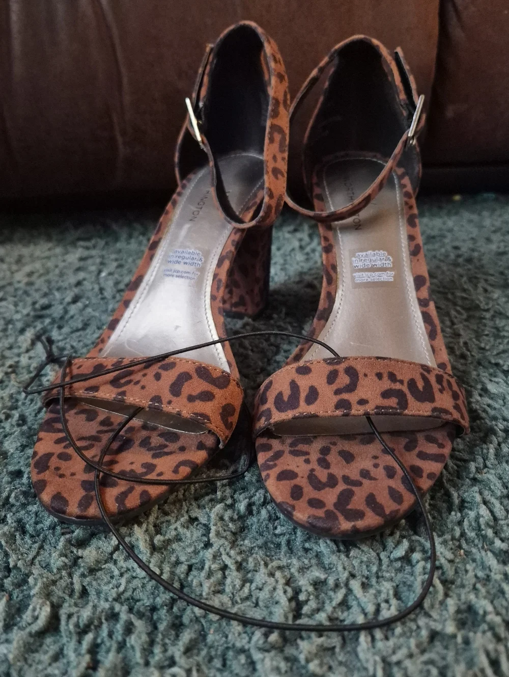 Worthington Animal Print Block Heels Open Toe 6.5 NWOB